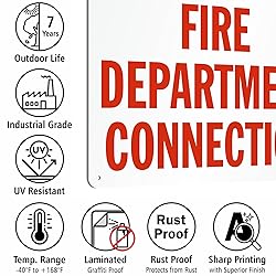 SmartSign "Fire Department Connection" Sign | 10" x