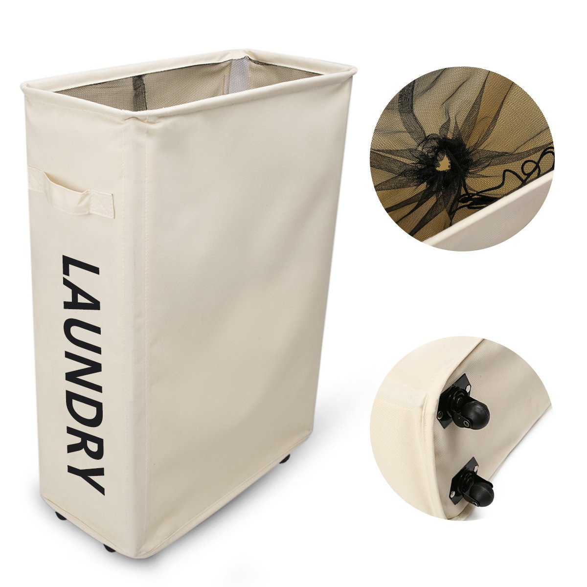 Panier a Linge Pliable Slim Porte-bagages à Mailles Sac à Linge Corbeilles à Linge Ensemble Oxford