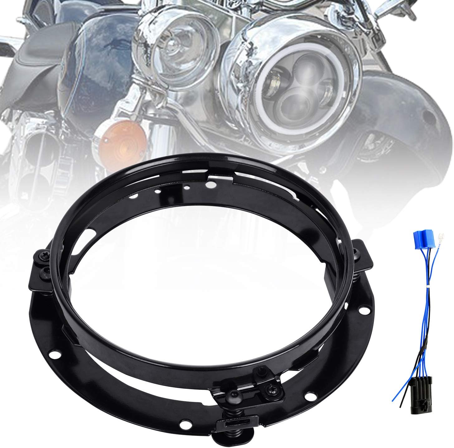 Chrome 7 Inch Round Harley Headlight Ring Mounting Bracket for Harley