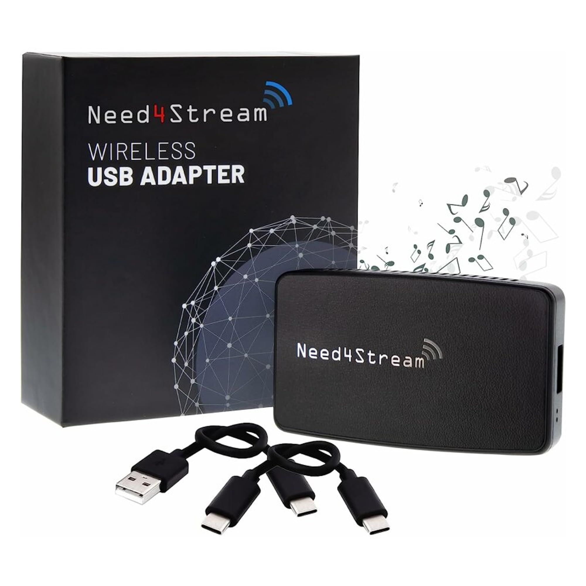 Need4Stream Wireless Adapter for Android Car and CarPlay, Wireless Auto Connect, Plug & Play Setup