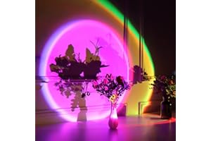 NELLSI Sunset Lamp Projection, 16 Colors Changing Projector LED Mellow Floor Lamp Rainbow Night Light 360 Degree Rotation for Photography/Party/Home Decor/Bedroom Living Room Bring Modern UFO Sunset Lamps