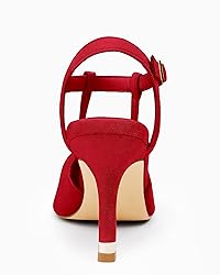 Coutgo Womens High Heels Pointed Toe Ankle Strap