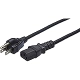 AmazonBasics Computer Monitor TV Replacement Power Cord - 10-Foot, Black