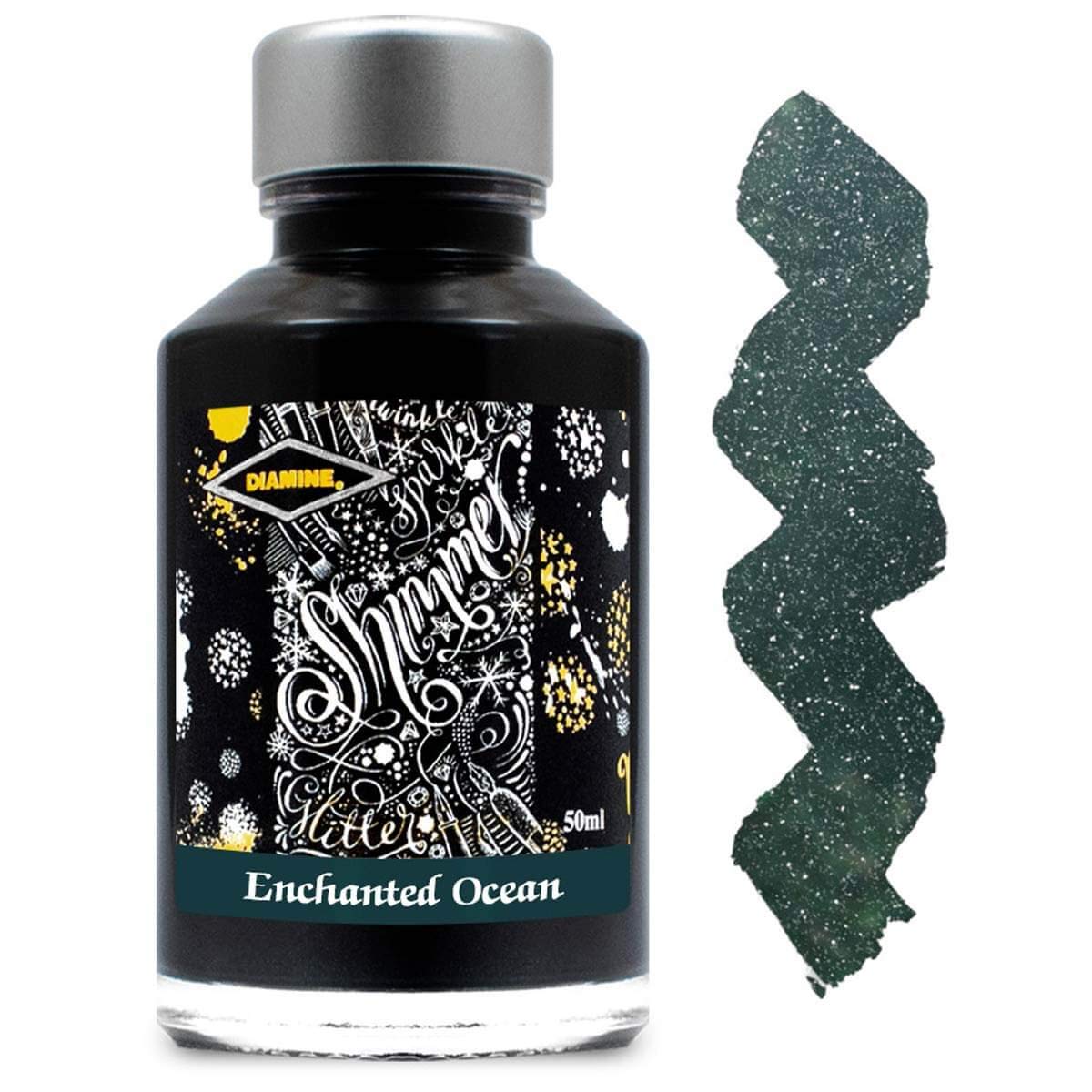 Diamine Enchanted Ocean Glitter Ink 50ml