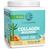 Sunwarrior Vegan Collagen Peptides with Biotin, Vanilla, 20 Servings | Vanilla Plant-Based Peptides with Hyaluronic Acid, Minerals &amp; Biotin