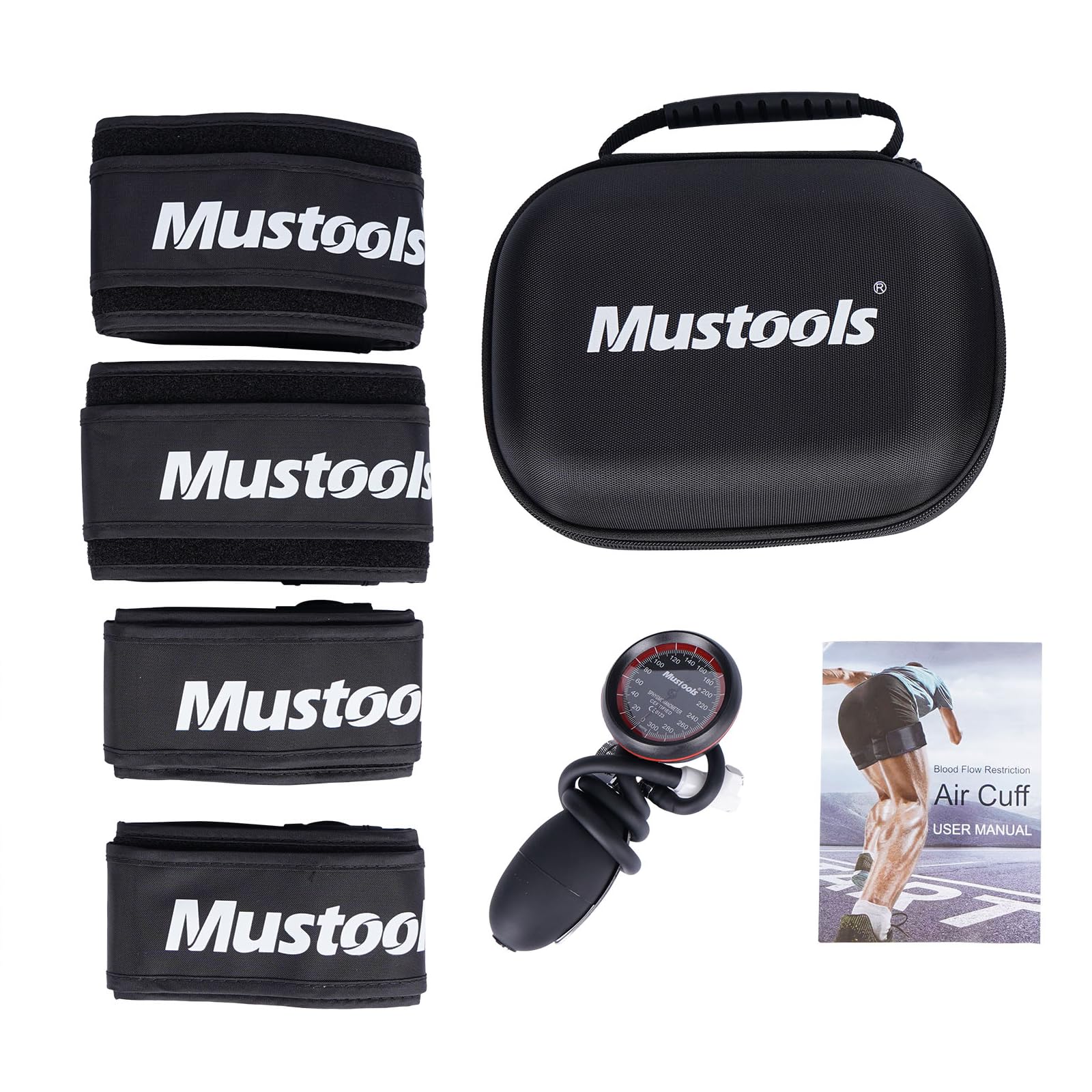 Photo 1 of BFR Blood Flow Restriction Bands 2026 New Upgrade 4 Pack Set with Pressure Gauge, Professional Grade Arms, Legs Occlusion Bands for Men Women Glutes Workout Cuffs, BFR Training Bands Black