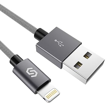 iPhone Charger Syncwire 2M Lightning Cable -[Apple MFi Certified]- Nylon Braided Apple Charger Cable for iPhone 8 Plus 6S Plus 6 Plus 7 Plus 5 5S 5C SE iPad 2 3 4 Mini iPad Pro iPad Air iPod Beats Pill+ and more- 6.5ft Space Gray