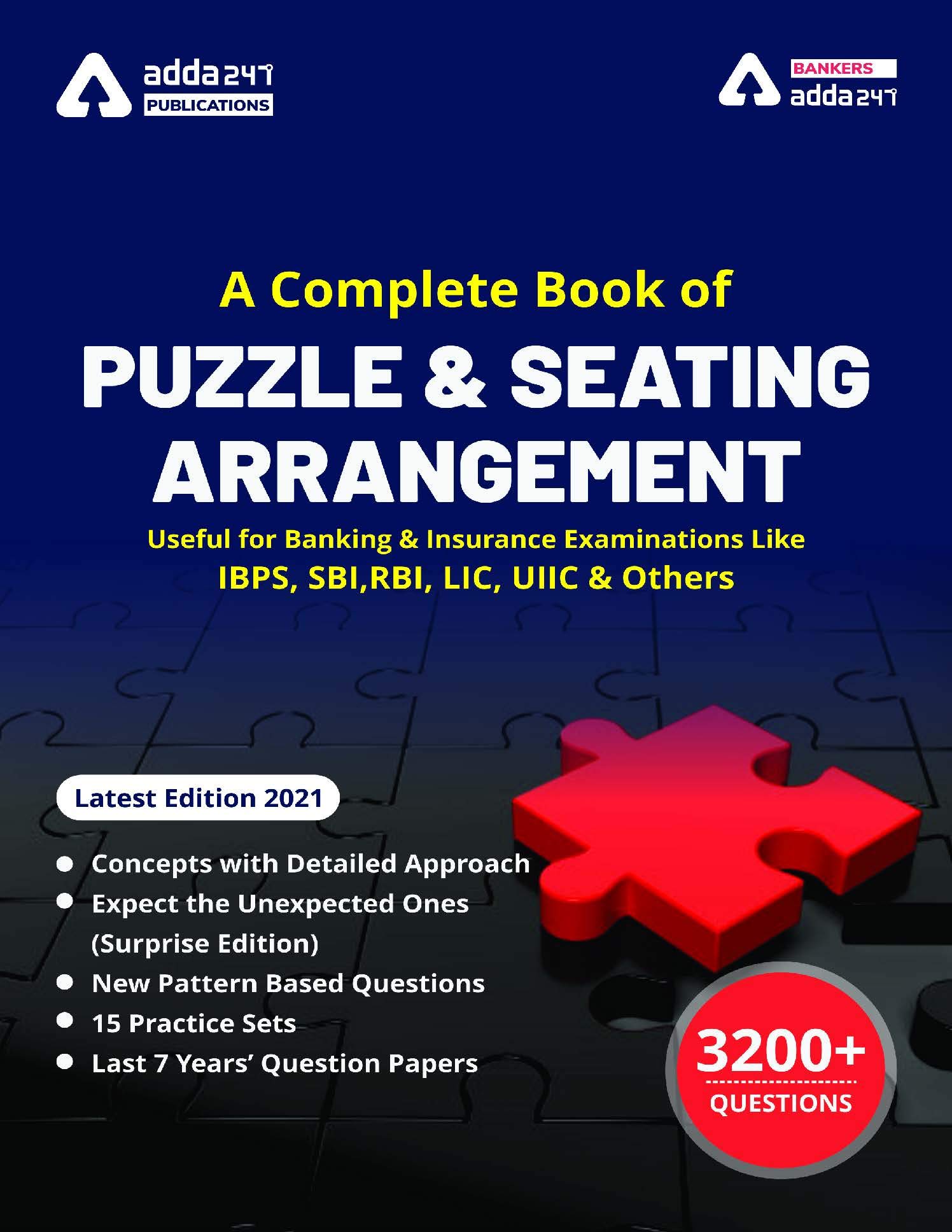 A Complete Book of Puzzles & Seating Arrangement (Third Printed English Edition)