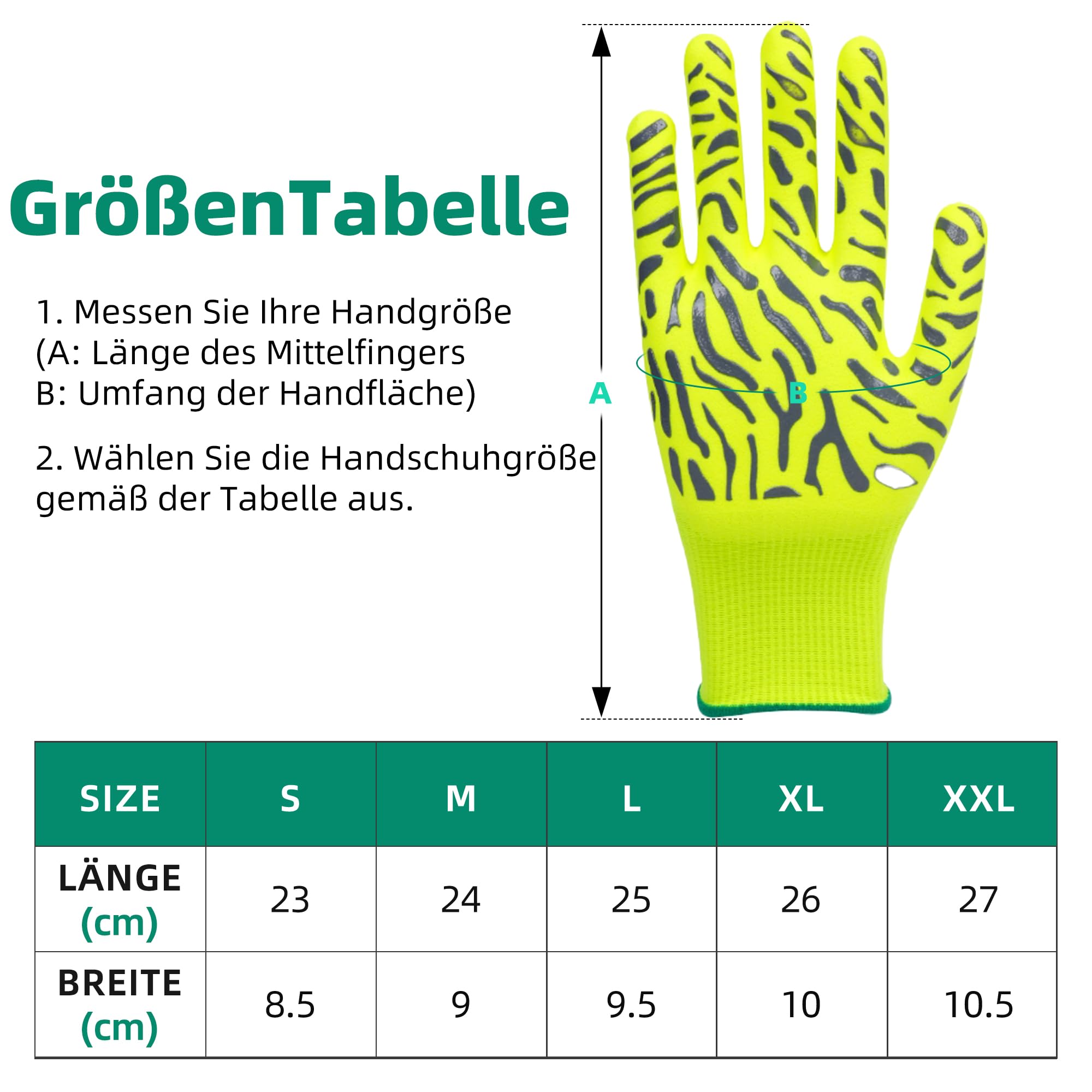 HPHST Arbeitshandschuhe, SF001G Nitril beschichtet Leicht Ölbestandig, Nahtlose Strick Nylon Schutzshandschuhe für Arbeit, Auto, Lager (Gelb 3 Paar, 9/L) 8