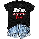 Black History T Shirts: Women Black History Month Period Shirt African American Tshirt Black Freedom Graphic Tees Tops