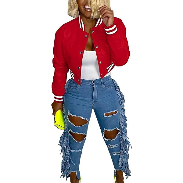 Chaqueta Corta Mujer Chaqueta Bomber Babyhealthy De Béisbol Para