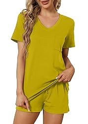 RUBZOOF Women's Short Sleeve Pajama Sets with