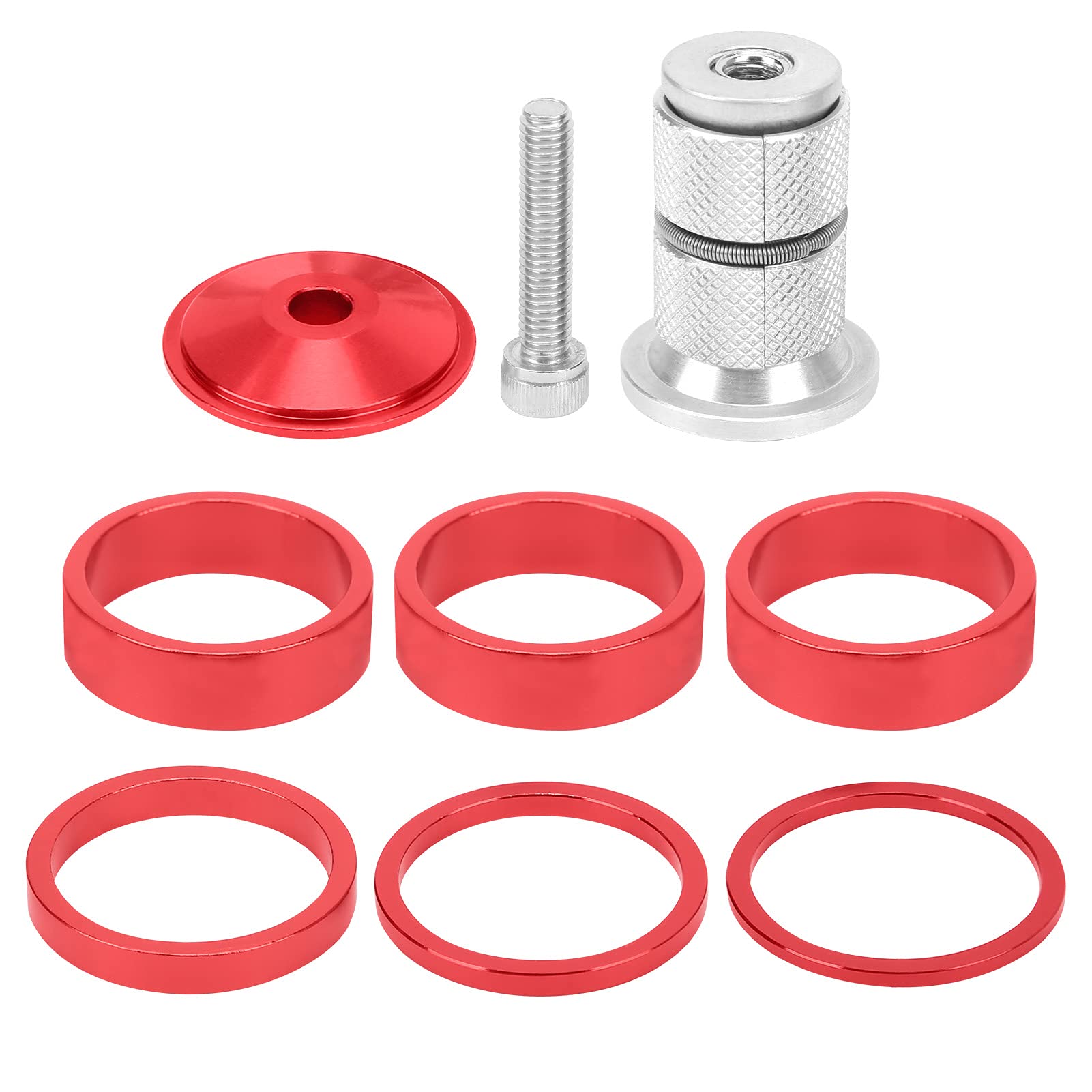 VGEBY 6pcs Bicycle Headset Spacer Bike Handlebar Stem Spacers Headset Stem Spacer Set for Road Mountain Bike(red) Sportinggoods Bicycles And Spare Parts Sportinggoods Bicycles And Spare Parts