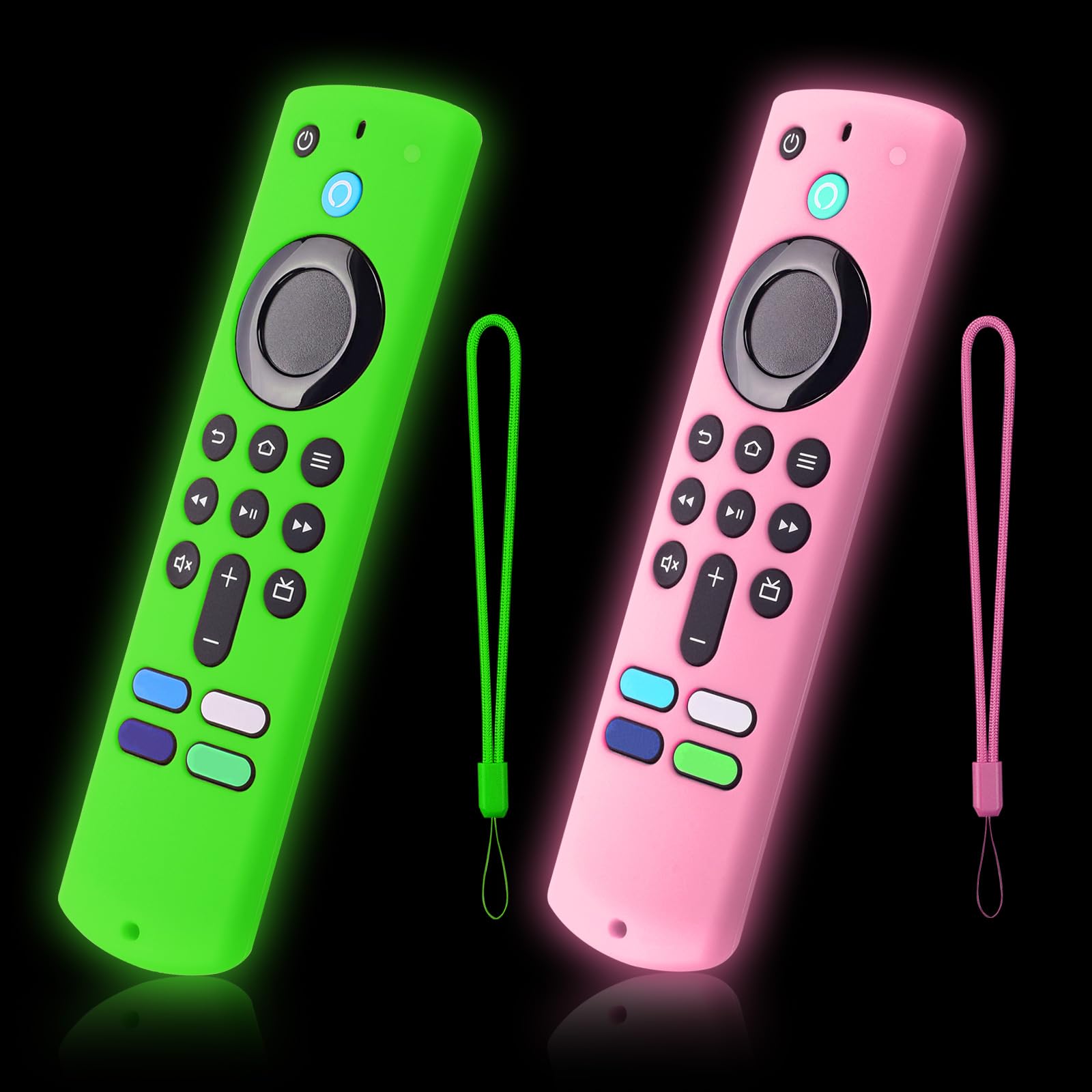 2-Pack Remote Cover for Fire TV Stick 4K Select, 4K Plus, 3rd, Green & Pink