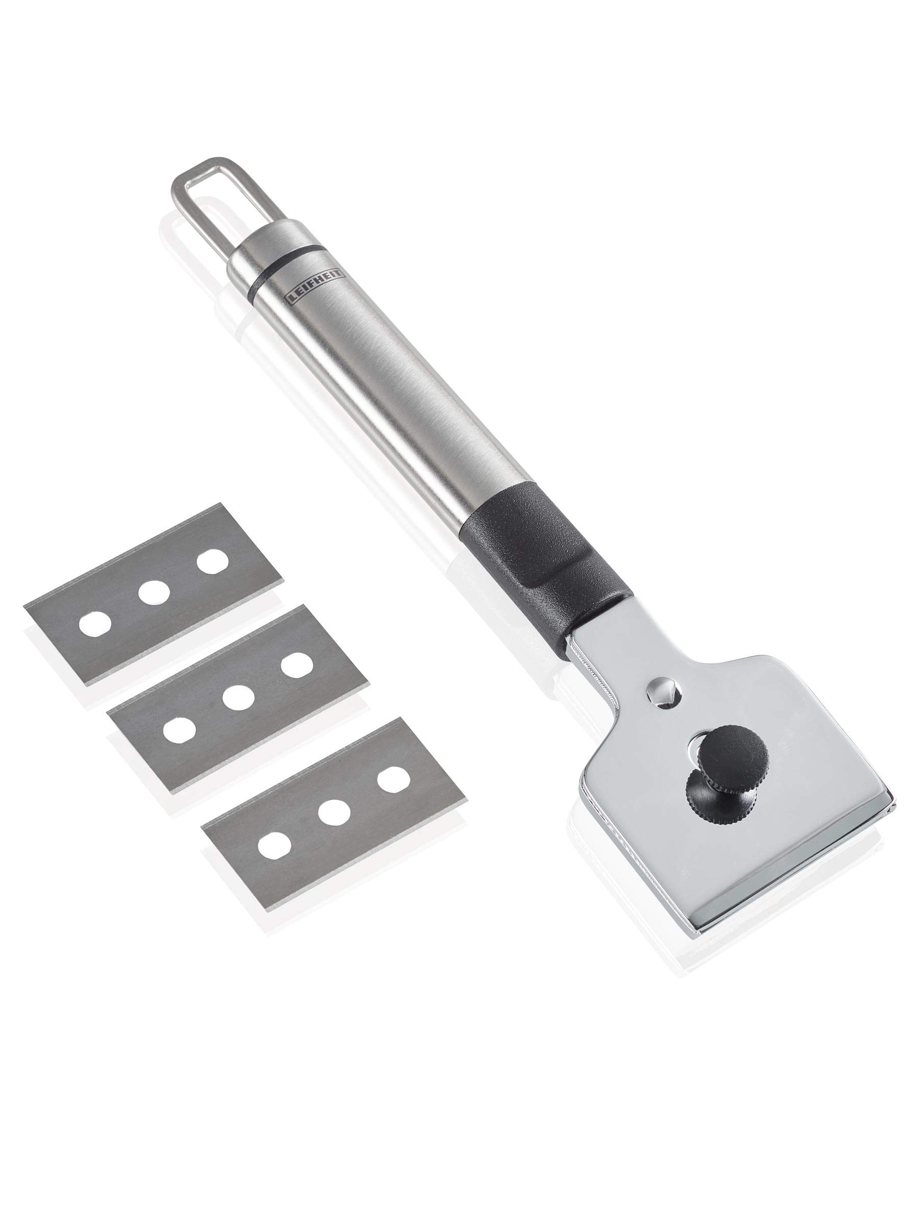 Leifheit Hob Scraper, Kitchen Scraper, Cooker scraper, Hob Top Cleaner, Supplied with 3 Blades, Blade Protection