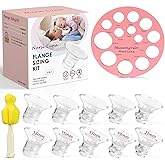 Nursi Luna Flange Sizing Kit, Flange Inserts for 24mm Breast Pumps, 10PCS | 13/15/17/19/21mm, Includes Nipple Sizer for Flanges to Find the Right Fit, Soft Silicone for Comfortable &amp; Efficient Pumping