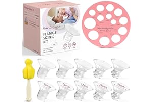 Nursi Luna Flange Inserts 10PCS 13/15/17/19/21mm for 24mm Flanges/Shield of Most Pumps, Flange Sizing Kit Silicone Flanges Insert, Breastfeeding Essentials Kit for New Moms