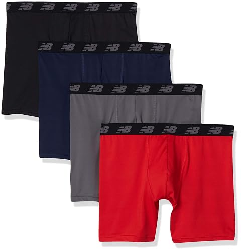 New Balance Mens 5" Performance No Fly Boxer Brief (4 Pack) Boxer Briefs