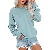 Bingerlily Womens Casual Long Sleeve Sweatshirt Crew Neck Cute Pullover Relaxed Fit Tops