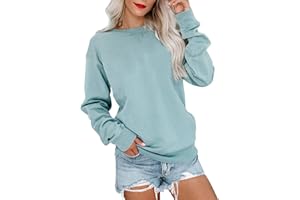 Bingerlily Womens Casual Long Sleeve Sweatshirt Crew Neck Cute Pullover Relaxed Fit Tops
