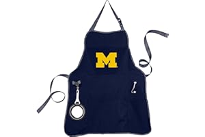 Team Sports America University of Michigan Grilling Apron | Bottle Opener and Insulated Beverage Holder | Adjustable Straps
