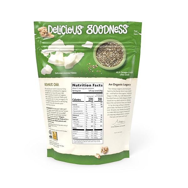 NATURE’S PATH ORGANIC COCONUT CHIA GRANOLA, 24.7 OZ (PACK OF 1), NON-GMO