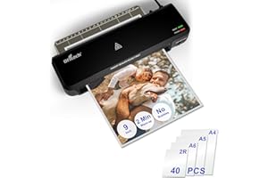 OFITECH Laminator Machine with 40 Laminating Sheets, 9 inch Laminating Machine Hot & Cold with 2-Min Fast Warm Up, A4 Thermal Laminator for Home School Office, Anti-Jam