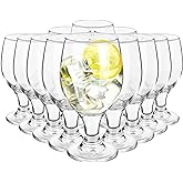 Patelai Set of 12 Clear Glasses 13.5 oz Water Goblet Glass Stemmed Water Glasses for Juice Wine Beer Tea Milk Cold Beverages Drinks Dishwasher Safe