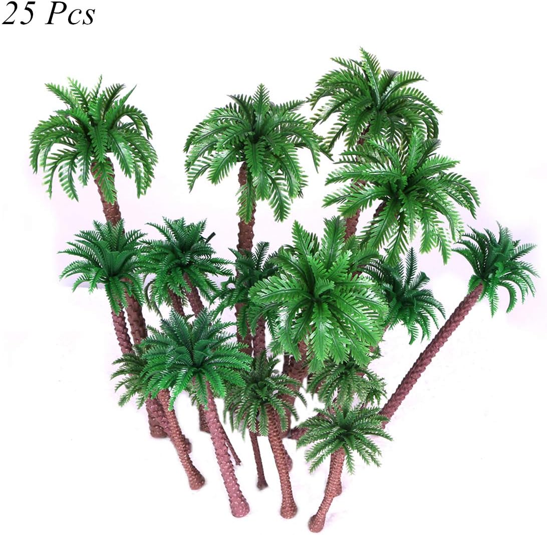 Coconut Palm Model Trees Diorama Layout Architecture Trees Scenery Miniature Landscape Cake Toppers Decoration 2.5-6.3 inch (25 pcs)