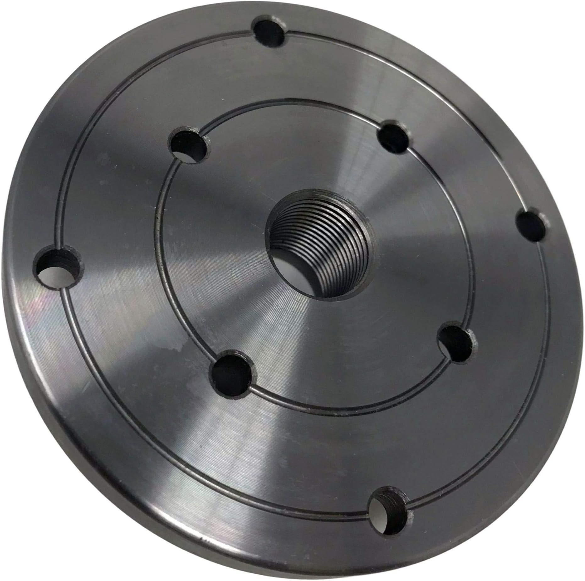 MW-5138 4" HD Steel Wood Lathe Face Plate, 3/4" x 16tpi Threaded.