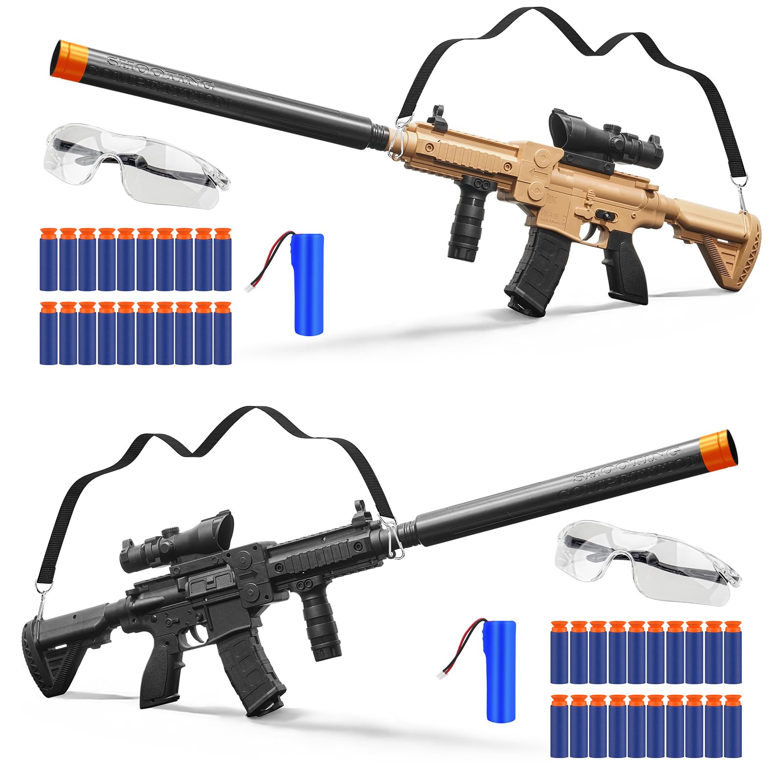 Photo 1 of 2 Pack Automatic Foam Blaster Soft Foam Bullets, Electric Blaster Shooting Game, Outdoor Activity, 18+ (Automatic 2 Pack)