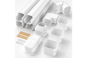 Toutgood 3'' 14Ft Line Set Cover Kit for Mini Split Ductless Air Conditioners and Heat Pumps, Central AC Decorative Upgraded UV-Proof Strong& Durable PVC Pipe