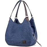 DOURR Women's Multi-pocket Shoulder Bag Fashion Cotton Canvas Handbag Tote Purse