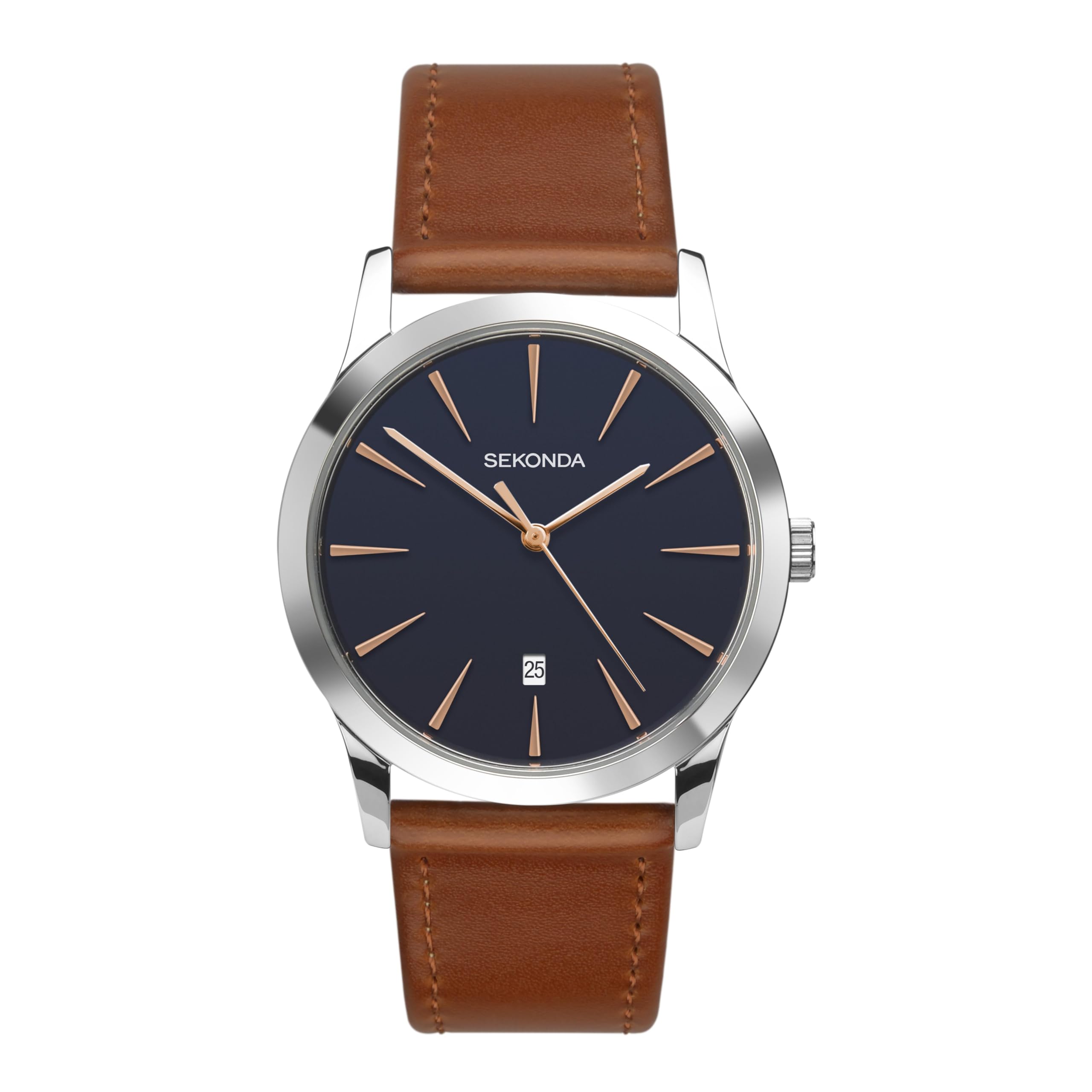Sekonda Mens Quartz Watch, Analogue Classic Display and Tan PU Strap 1559.27