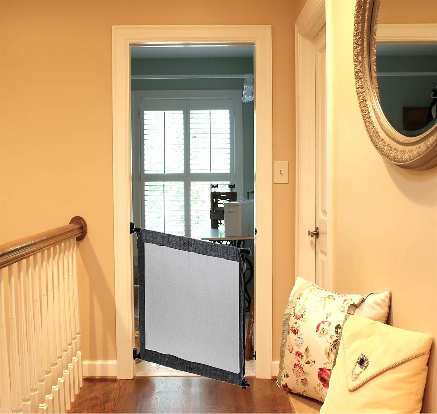 Safetots Secure Fabric Stair Baby Gate Grey Denim – BigaMart