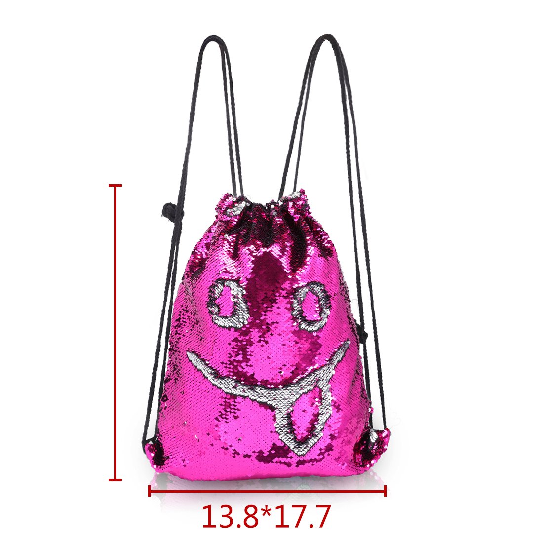 TUONROAD Cute Drawstring Mermaid Sequin Backpack Women Girls Shoulder Dance Bag