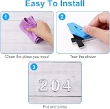 Vicloon 3D Door Numbers 3 Inches Self-Adhesive Waterproof Silver 9 view 5