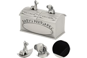 Cait Baby Keepsake Box - My First Tooth Box for Memorial Collection, Wide Application, Not Easily Fade (Ancient Tin)