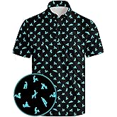 Golf Polo Shirts for Men Funny Print Quick Dry Short Sleeve Performance Golf Shirts Moisture Wicking Polo Shirts