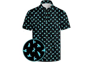 Golf Polo Shirts for Men Funny Print Quick Dry Short Sleeve Performance Golf Shirts Moisture Wicking Polo Shirts