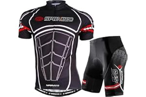 sponeed Men Cycle Outfit Set Bicycle Jersey Road Biker Shorts Trianthlon Cycling Gear Shirts
