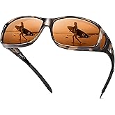 URUMQI Polarized Sunglasses Fit Over Glasses for Men Women, Wrap-around Driving Sunglasses 100% UV Protection