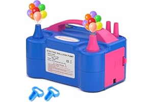 Kusamue Electric Balloon Pump, Balloon Inflator Machine for Balloons at Home, Portable Dual Nozzle Air Pump Balloon Inflator/Blower Bulk Balloons Filling for Kids Party Decoration(Blue,110V)