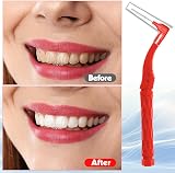 RAYITO 50pcs Interdental Brushes Red Soft Non-Slip Handle Angled Head view 5