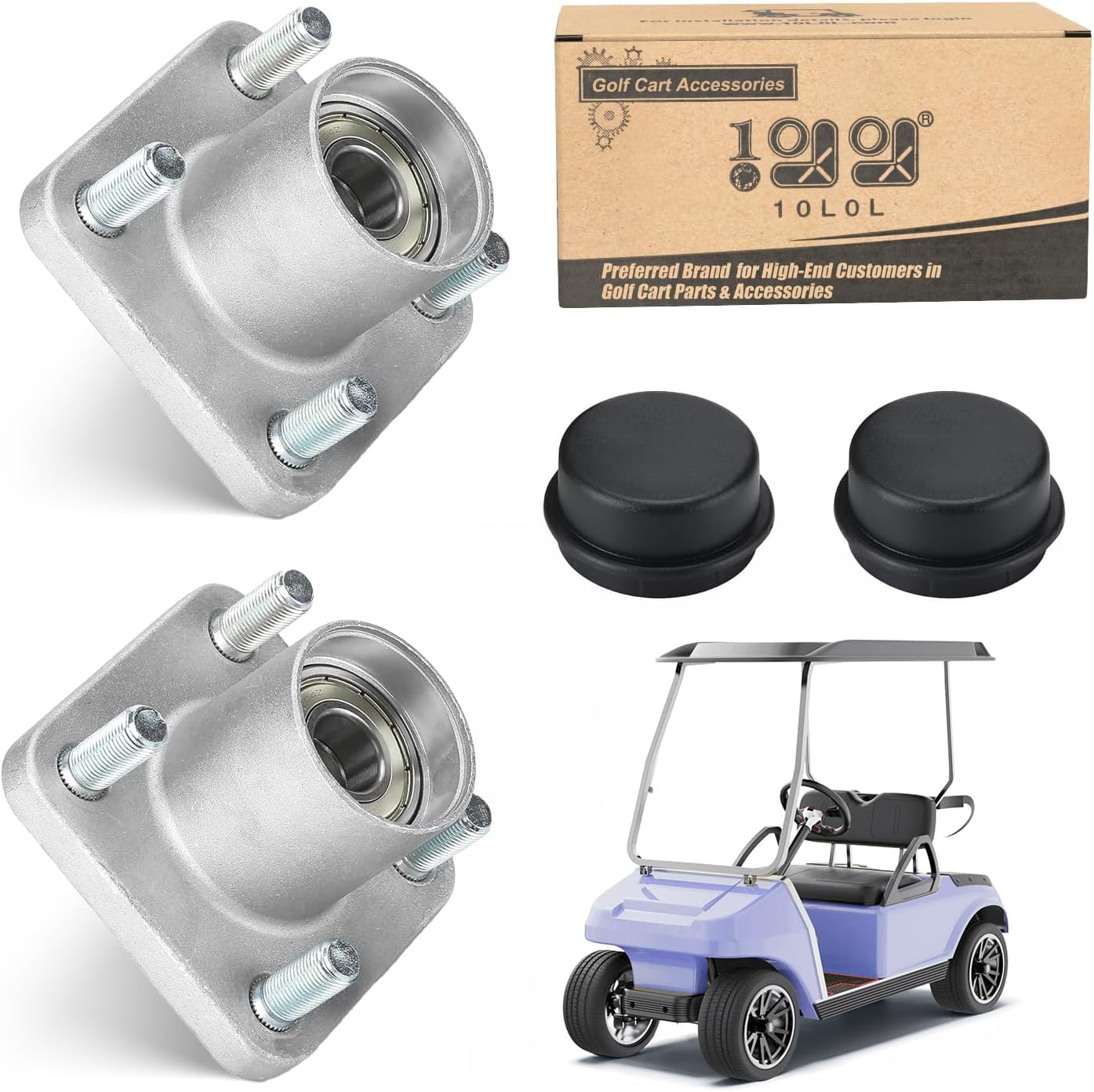 10L0L Golf Buggy Wheel Hub Front Assembly, Sturdy Non-slip and Wear-resistant Golf Cart Wheel Hub Front Assembly for Club Car DS Precedent 2003-up, OEM# 102357701