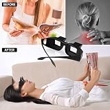 Rayibuir Prism Reading Glasses Horizontal Lazy Spectacles for Reading TV view 7