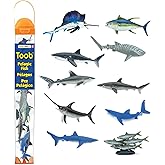 Safari Ltd. Pelagic Fish TOOB - 10 Figurines of Sharks, Fish and Whales - Educational Toy Set for Boys, Girls and Kids Ages 3+