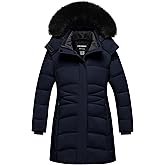 CTFASHION Girl's Puffer Jacket Kids Long Winter Coat Heavyweight Ski Parka Warm Fleece Outerwear with Removable Fur Hood