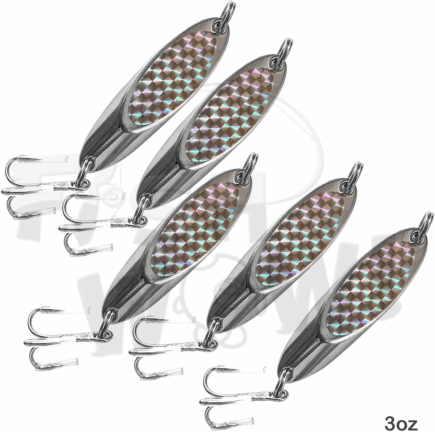 0.75oz Casting Kast Spoons 10 Pieces Chrome/Silver Saltwater Fishing