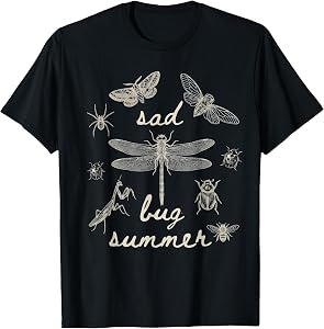 Sad Bug Summer Vintage Goth Insect Last of The Bugs T-Shirt